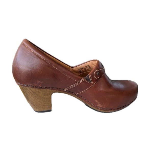 Dansko Riki brown leather clog high heel size 40 - Picture 4 of 5